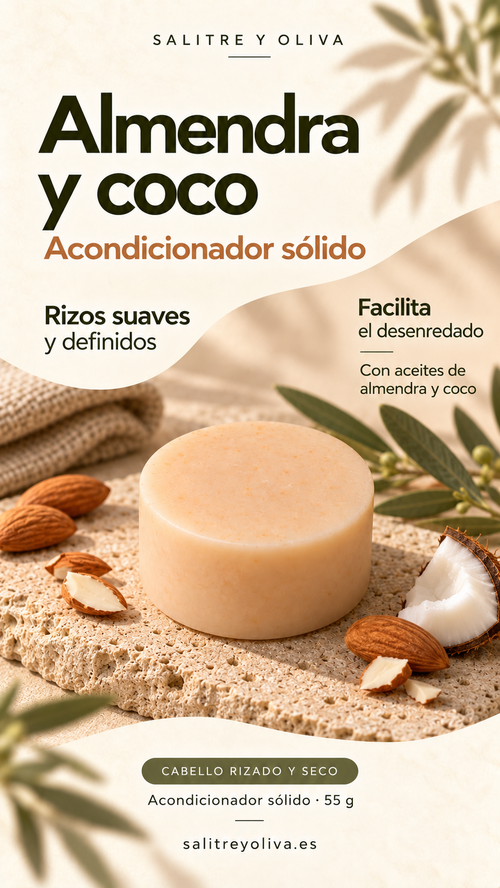 Acondicionador sólido de almendra y coco de Salitre y Oliva, vista 2