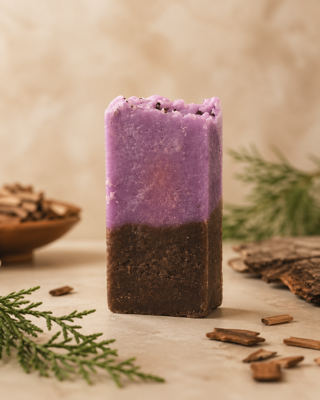 Jabón artesanal de Cedro — Calma amaderada 100 g | Salitre y Oliva