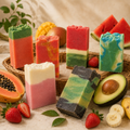 Pack Cesta de Frutas. 6 Jabones Artesanales de 100 g | Salitre y Oliva