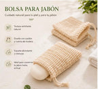 Bolsa natural exfoliante para jabón — Espuma y aprovechamiento.