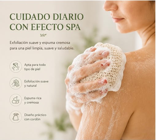 Bolsa natural exfoliante para jabón — Espuma y aprovechamiento.