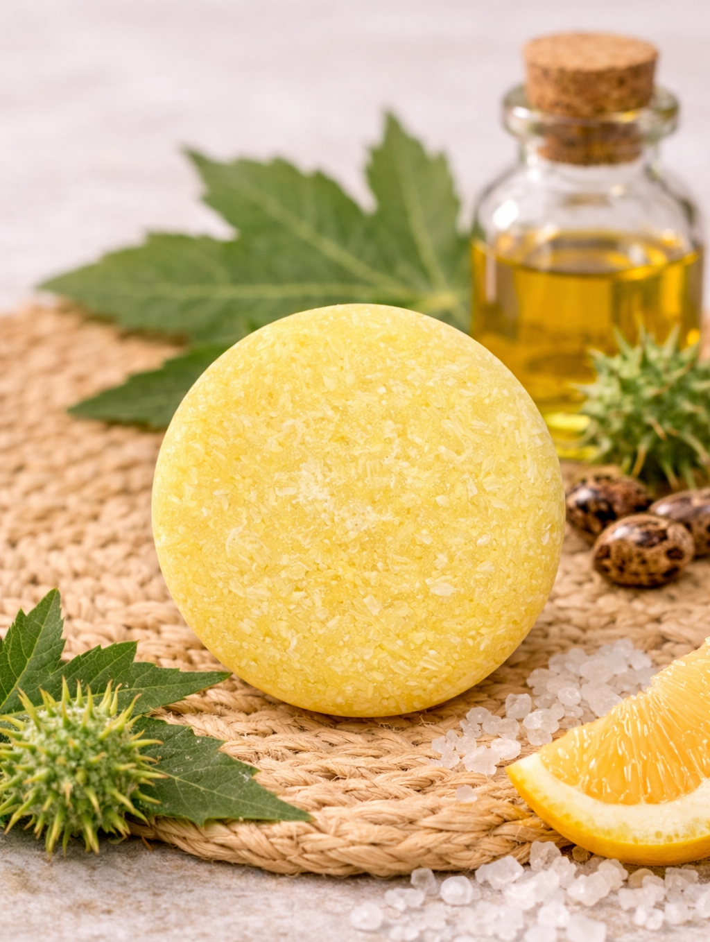 Champú sólido artesano con pomelo para cabellos grasos