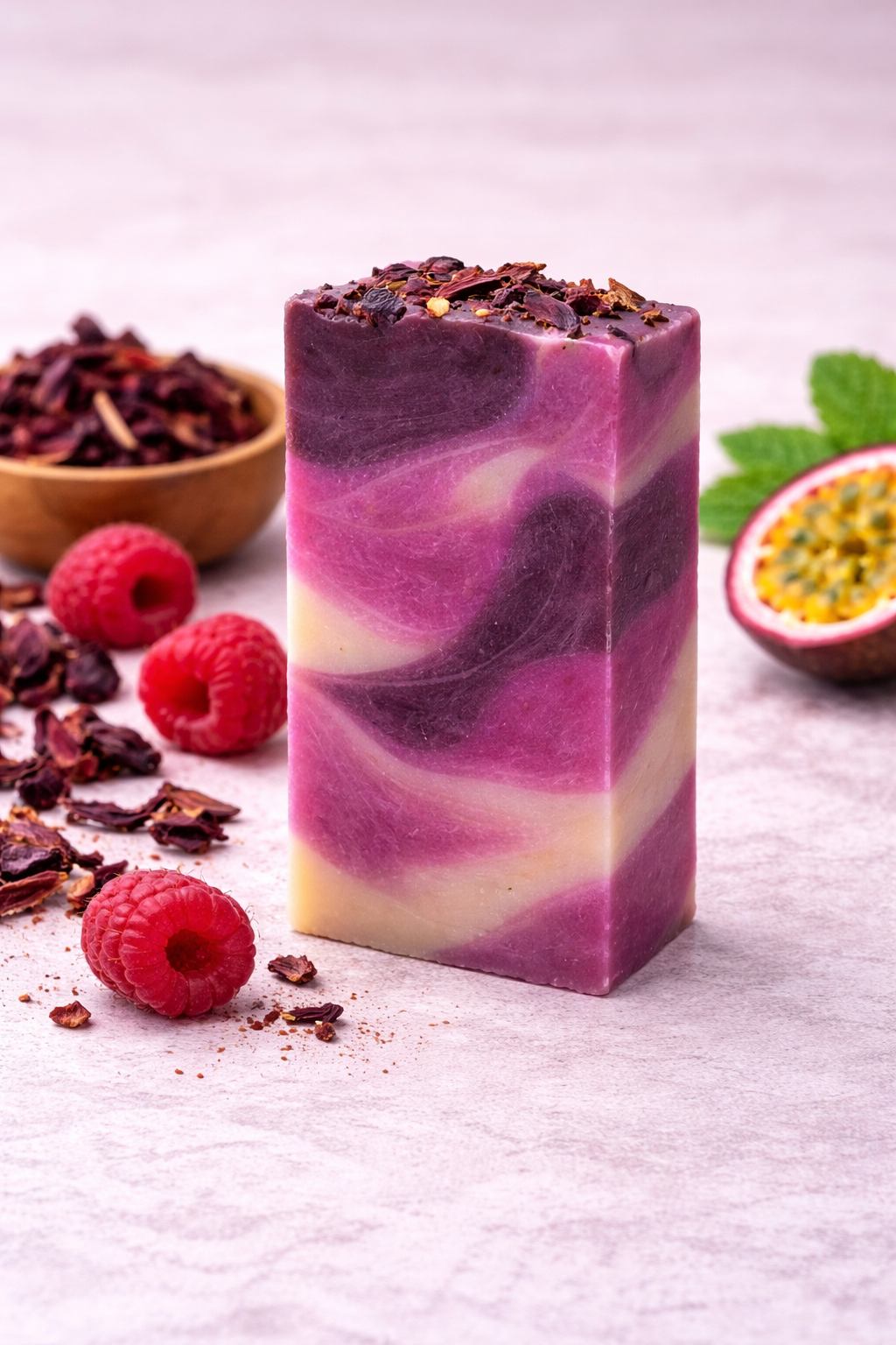 Pastilla de jabón artesano natural con centella asiática y rosa mosqueta