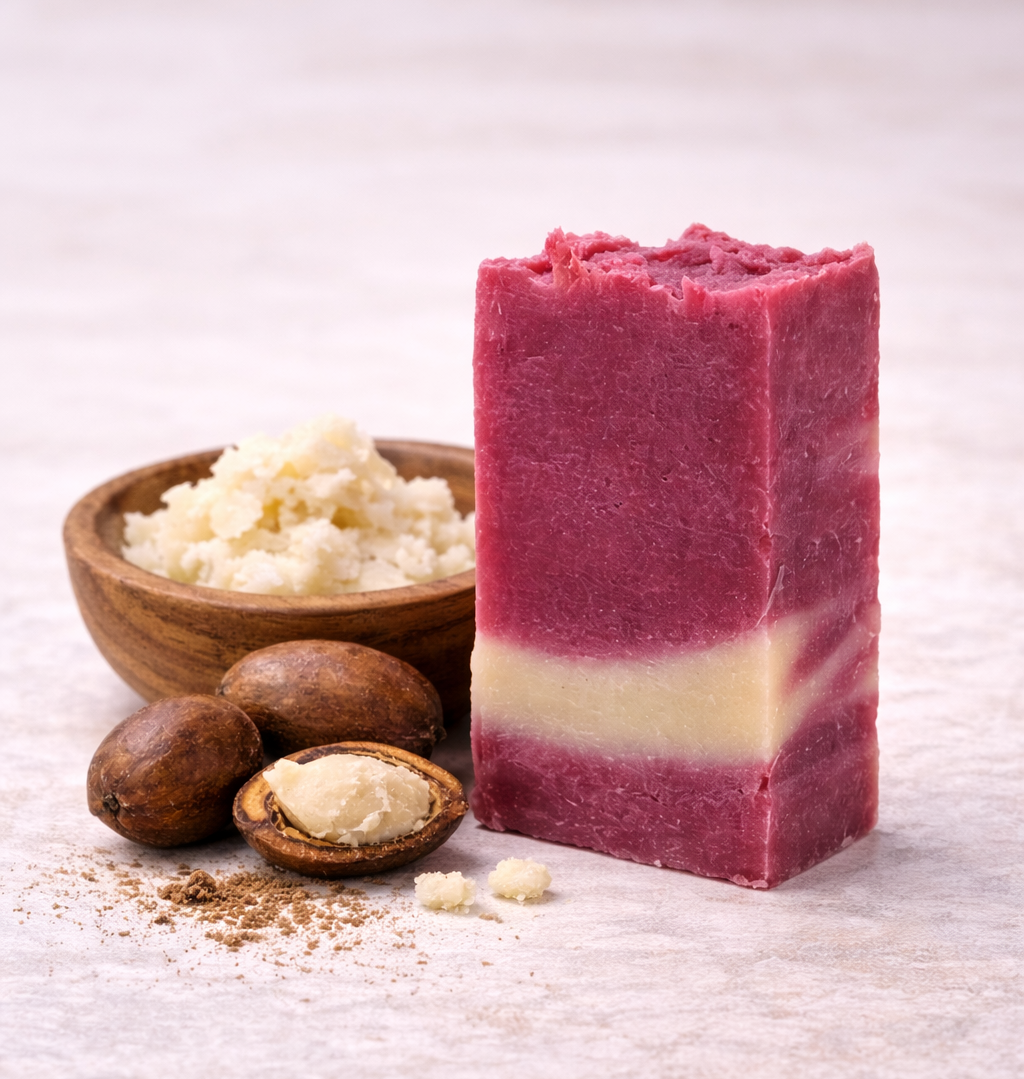 Pastilla de jabón artesano natural con manteca de karité