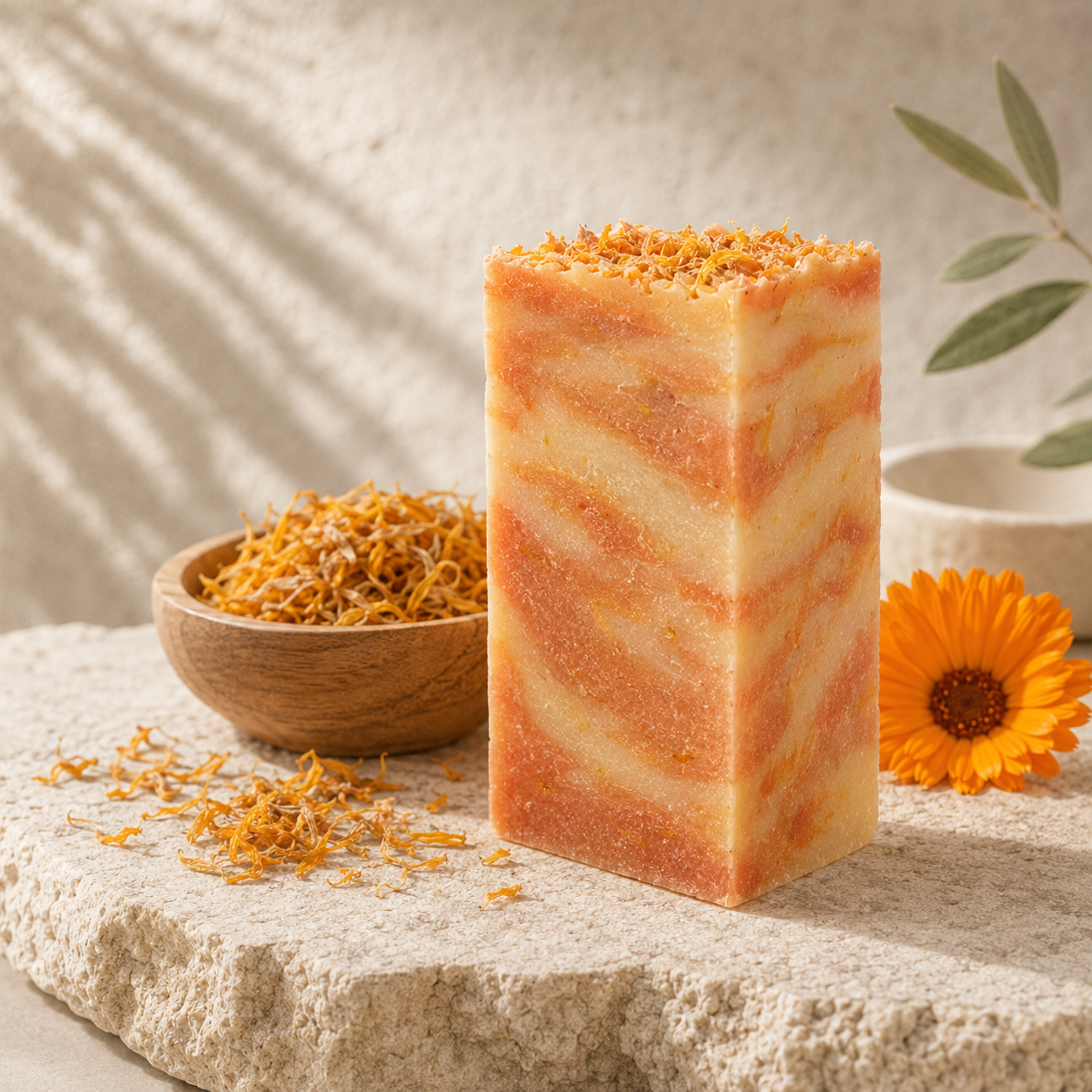 Jabón de caléndula serena — Piel delicada. 100 g